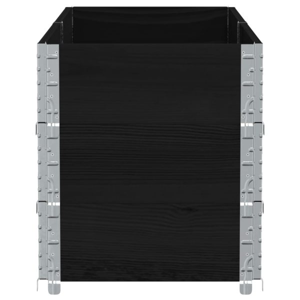 Jardinieră de grădină, negru, 150×50 cm, lemn masiv pin