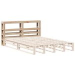 Tăblie de pat cu rafturi, 120 cm, lemn masiv de pin