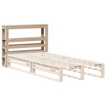 Tăblie de pat cu rafturi, 75 cm, lemn masiv de pin