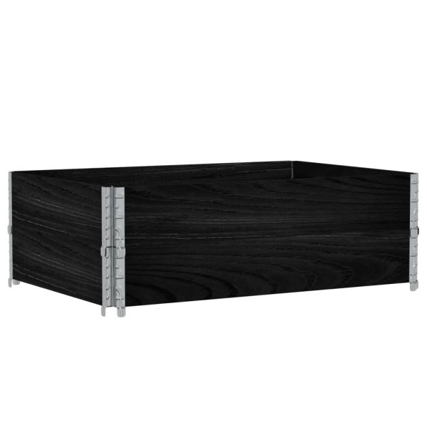 Rame pentru paleți, 2 buc., negru, 120×80 cm, lemn masiv pin
