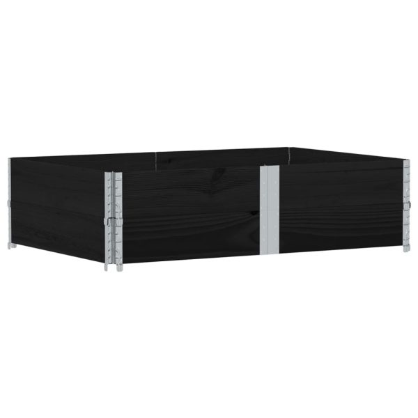 Rame pentru paleți, 2 buc., negru, 150×100 cm, lemn masiv pin