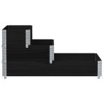 Strat înălțat cu 3 niveluri, negru, 120×80 cm, lemn masiv pin