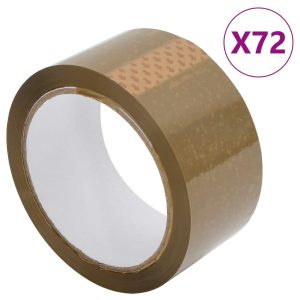 Bandă adezivă de ambalare, 72 buc., maro, 48 mm x 66 m