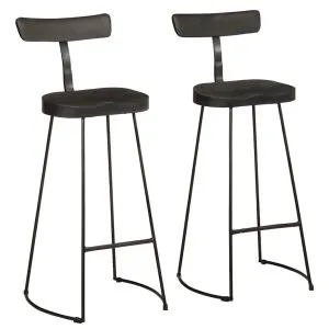 Scaune de bar 2 buc Negru 49x43x103 cm Lemn masiv Mango
