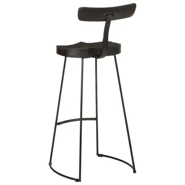 Scaune de bar 2 buc Negru 49x43x103 cm Lemn masiv Mango