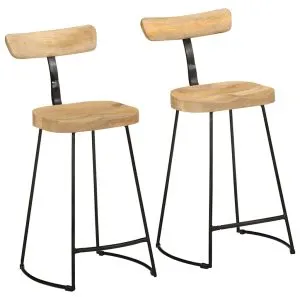 Scaune de bar 2 buc 49x43x88 cm lemn masiv de mango