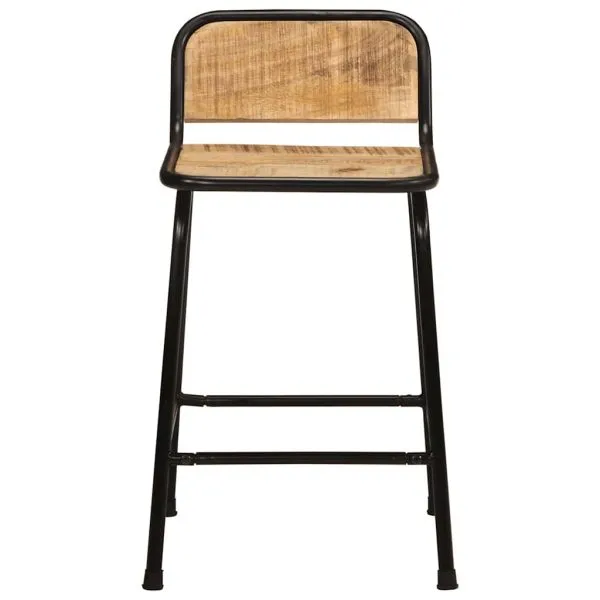 Scaune de bar 2 buc 46×35,5×70 cm Lemn masiv Mango brut