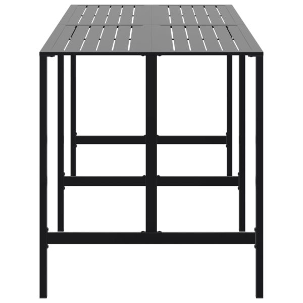 Masă de bar, negru, 200x100x110 cm, oțel vopsit electrostatic