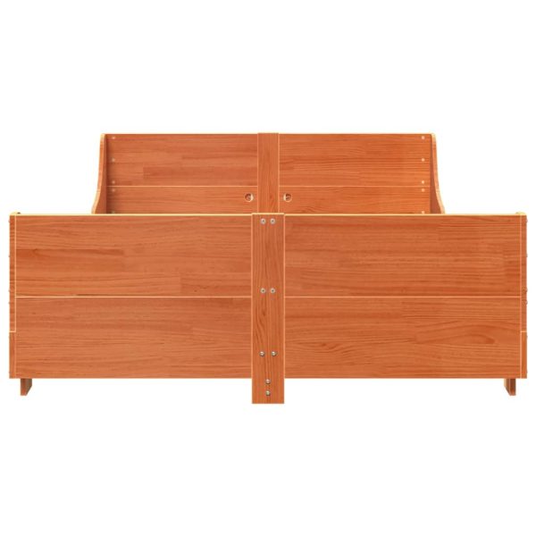 Cadru de pat fără saltea, maro ceruit 140×200 cm lemn masiv pin