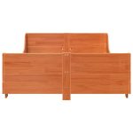 Cadru pat fără saltea, maro ceruit, 135×190 cm, lemn masiv pin