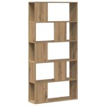 Bibliotecă 5 niveluri stejar artizanal 80,5×23,5×162,5 cm lemn