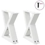 Picioare măsuță de cafea 2 buc Alb 40x(30-31,3) cm Oțel