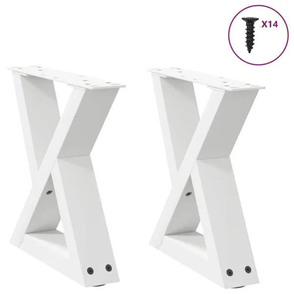 Picioare măsuță de cafea 2 buc Alb 40x(30-31,3) cm Oțel