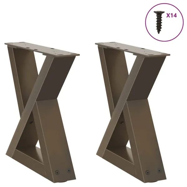 Picioare măsuță de cafea 2 buc Oțel natural 40x(30-31,3)cm Oțel