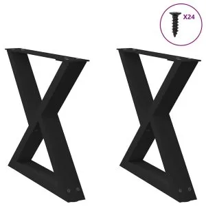 Picioare măsuță de cafea 2 buc Negru 50x(42-43,3) cm Oțel