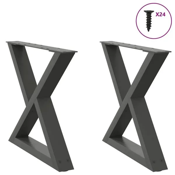 Picioare măsuță de cafea 2 buc Antracit 60x(42-43,3) cm Oțel