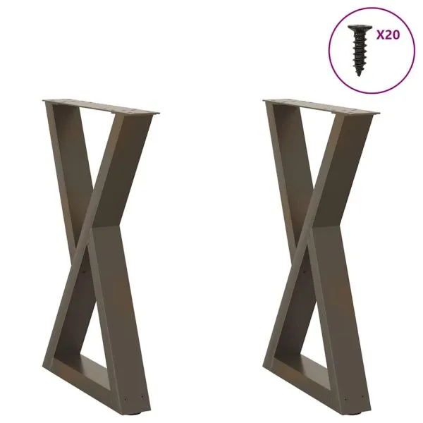 Picioare pentru masă 2 buc Oțel natural 50x(72-73,3) cm Oțel