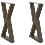 Picioare pentru masă 2 buc Oțel natural 50x(72-73,3) cm Oțel