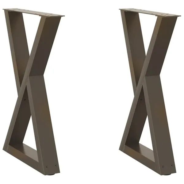 Picioare pentru masă 2 buc Oțel natural 50x(72-73,3) cm Oțel