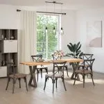 Picioare pentru masă 2 buc Oțel natural 50x(72-73,3) cm Oțel