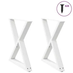 Picioare de masă 2 buc Alb 70x(72-73,3) cm Oțel