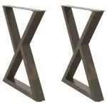 Picioare pentru masă 2 buc Oțel natural 70x(72-73,3) cm Oțel