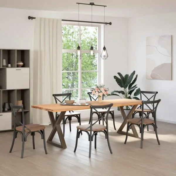 Picioare pentru masă 2 buc Oțel natural 70x(72-73,3) cm Oțel