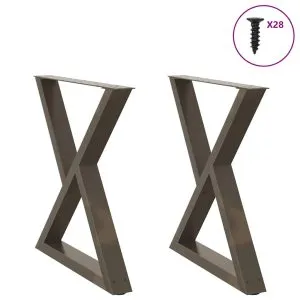 Picioare pentru masă 2 buc Oțel natural 80x(72-73,3) cm Oțel