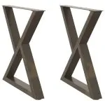 Picioare pentru masă 2 buc Oțel natural 80x(72-73,3) cm Oțel