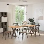 Picioare pentru masă 2 buc Oțel natural 80x(72-73,3) cm Oțel