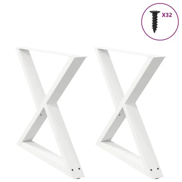 Picioare de masă 2 buc Alb 90x(72-73,3) cm Oțel