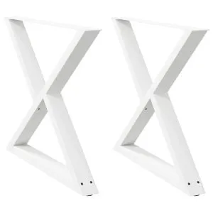 Picioare de masă 2 buc Alb 90x(72-73,3) cm Oțel