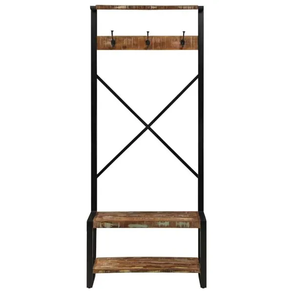 Suport pentru haine multicolor 80x40x190cm Lemn masiv recuperat