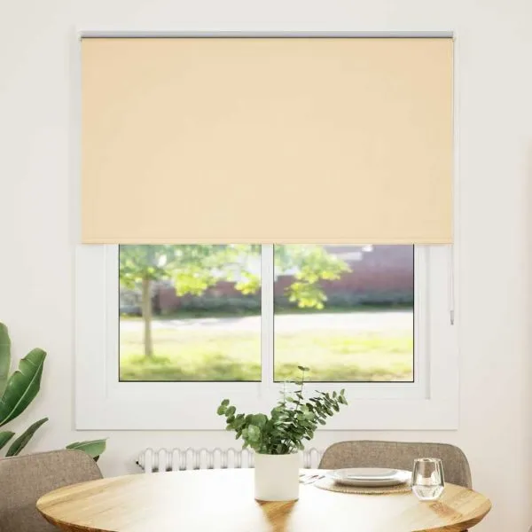 Jaluză cu role opace bej 125×130 cm lățime material 121,6 cm