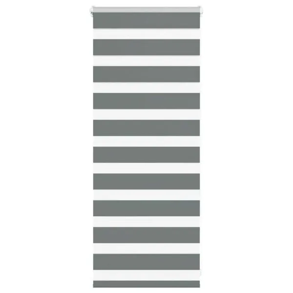 Jaluzea tip zebra gri închis lățime țesătură 50,9 cm poliester