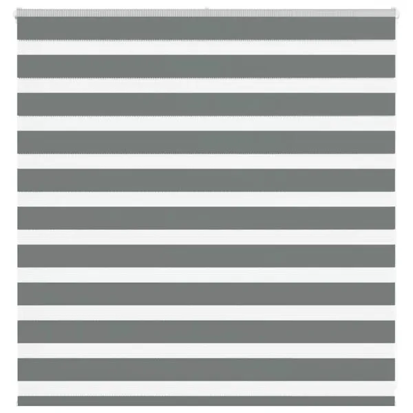 Jaluzea tip zebra gri închis lățime țesătură 135,9 cm poliester