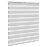 Jaluzea tip zebra gri deschis lățime țesătură 125,9cm poliester