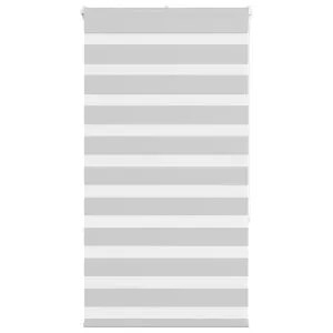 Jaluzea tip zebra gri deschis lățime țesătură 80,9 cm poliester