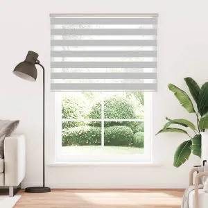 Jaluzea tip zebra gri deschis lățime țesătură 150,9cm poliester