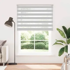 Jaluzea tip zebra gri deschis lățime țesătură 155,9cm poliester