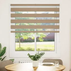 Jaluzea tip zebra 130×150 cm lățime țesătură 125,9 cm poliester