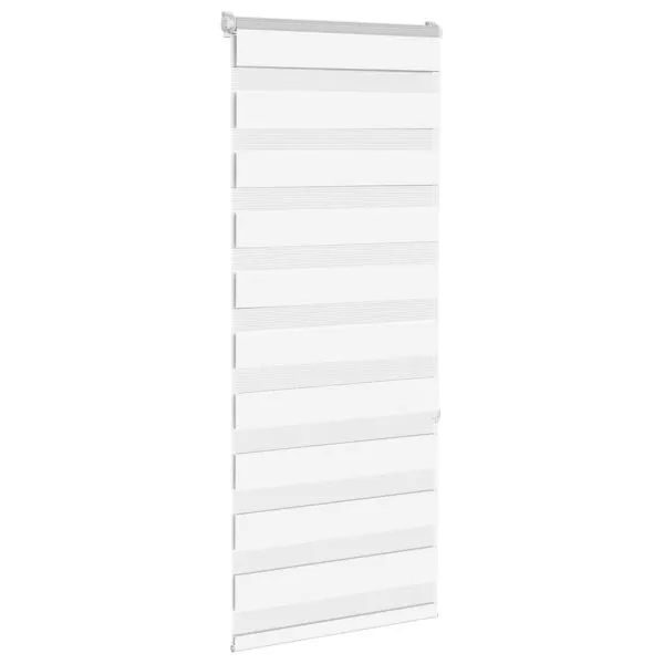 Jaluzea tip zebra alb lățime țesătură 50,9 cm poliester