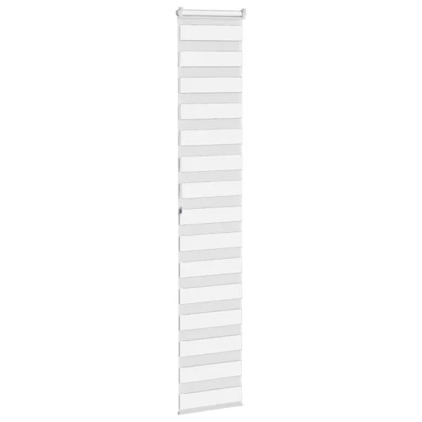 Jaluzea tip zebra alb lățime țesătură 45,9 cm poliester