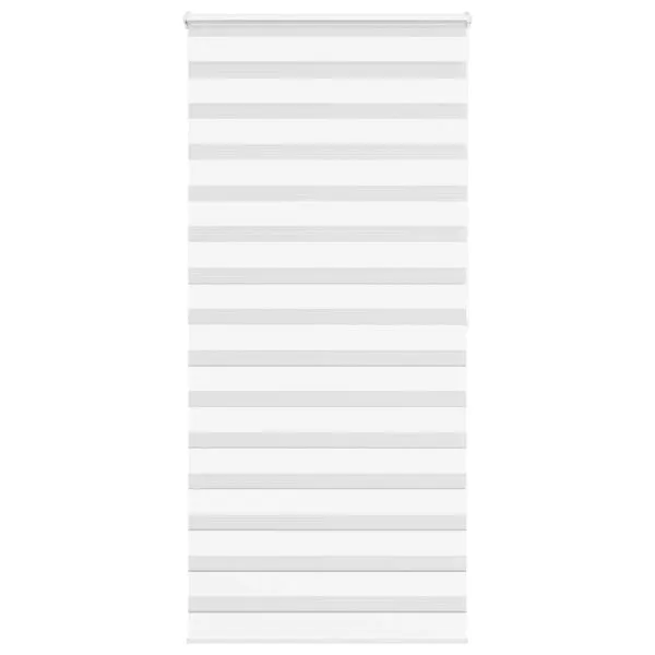 Jaluzea tip zebra alb lățime țesătură 110,9 cm poliester