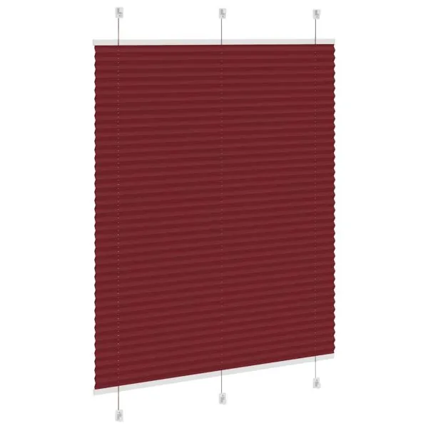 Jaluză plisată Bordeaux Roșu 80×150 cm Lățime țesătură 79,4 cm