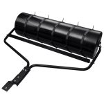 Tăvălug gazon de grădină, cleme de aerisire, negru, 63 L, fier