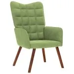 Scaun de relaxare, verde deschis, catifea