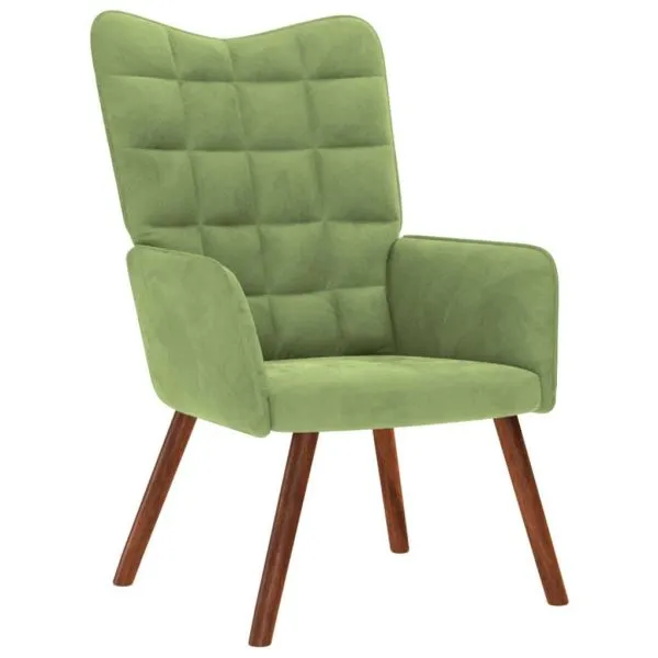 Scaun de relaxare, verde deschis, catifea