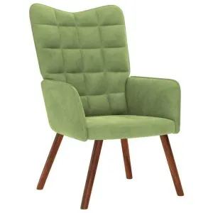 Scaun de relaxare, verde deschis, catifea