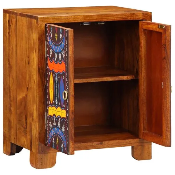 Bufetă multicolor 50x35x60 din lemn masiv de salcâm